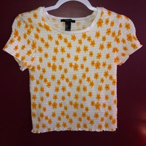 Forever 21 Flower Print Ruffle Top